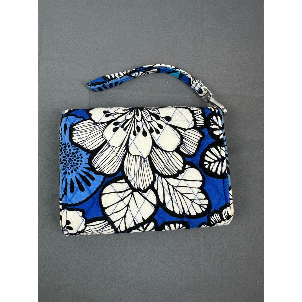 VERA BRADLEY Twist Lock‎ Expandable Wristlet/Clutch/Wallet Blue Floral Print - Picture 4 of 8